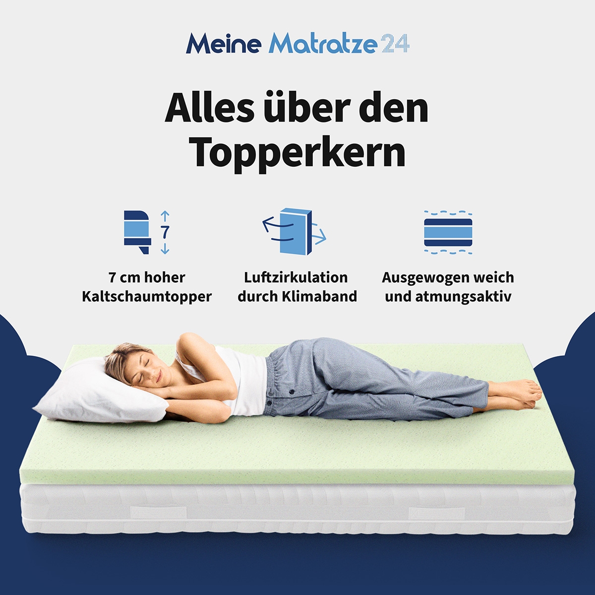 Topperkern mit Klimaband und atmungsaktiven Eigenschaften